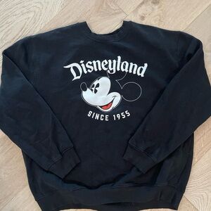 DISNEY PARKS Disneyland since 1955 Black Crewneck Sweatshirt with Mickey Graphic